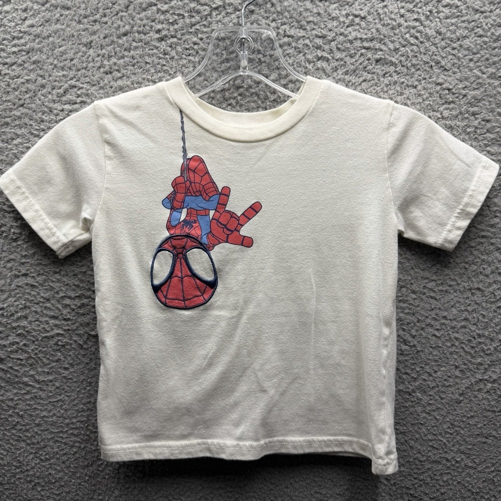 Marvel Shirt Toddler Boy Size 4T Beige Spidey Amazing Friends Graphic Shirt 4T